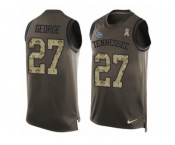 Men's Nike Tennessee Titans #27 Eddie George Limited Green Salute to Service Tank Top NFL Jersey