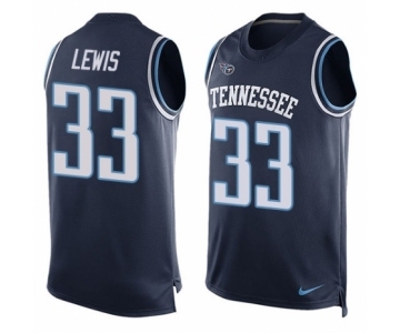 Men's Nike Tennessee Titans #33 Dion Lewis Limited Navy Blue Player Name & Number Tank Top NFL Jersey