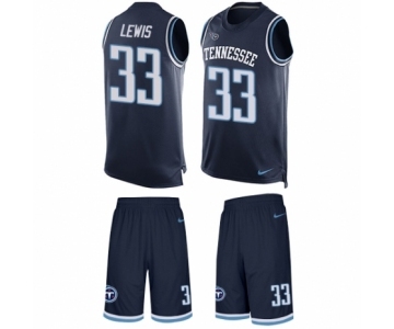 Men's Nike Tennessee Titans #33 Dion Lewis Limited Navy Blue Tank Top Suit NFL Jersey