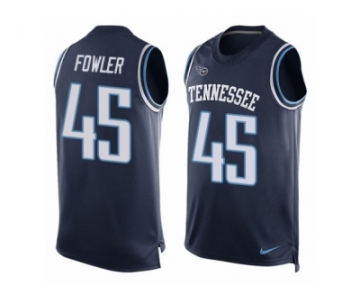 Men's Nike Tennessee Titans #45 Jalston Fowler Limited Navy Blue Player Name & Number Tank Top NFL Jersey