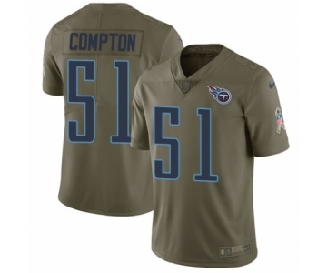 Men's Nike Tennessee Titans #51 Will Compton Limited Olive 2017 Salute to Service NFL Jersey