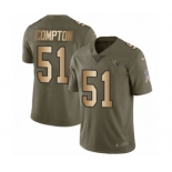 Men's Nike Tennessee Titans #51 Will Compton Limited Olive Gold 2017 Salute to Service NFL Jersey
