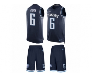 Men's Nike Tennessee Titans #6 Brett Kern Limited Navy Blue Tank Top Suit NFL Jersey
