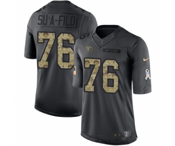 Men's Nike Tennessee Titans #76 Xavier Su'a-Filo Limited Black 2016 Salute to Service NFL Jersey