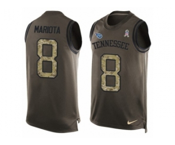 Men's Nike Tennessee Titans #8 Marcus Mariota Limited Green Salute to Service Tank Top NFL Jersey