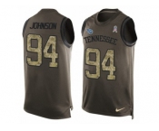 Men's Nike Tennessee Titans #94 Austin Johnson Limited Green Salute to Service Tank Top NFL Jersey