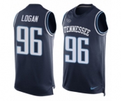 Men's Nike Tennessee Titans #96 Bennie Logan Limited Navy Blue Player Name & Number Tank Top NFL Jersey