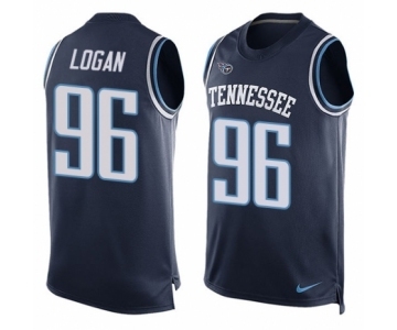 Men's Nike Tennessee Titans #96 Bennie Logan Limited Navy Blue Player Name & Number Tank Top NFL Jersey