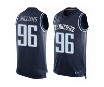 Men's Nike Tennessee Titans #96 Sylvester Williams Limited Navy Blue Player Name & Number Tank Top Tank Top NFL Jersey