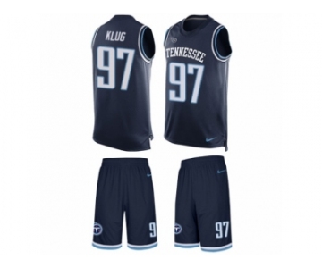 Men's Nike Tennessee Titans #97 Karl Klug Limited Navy Blue Tank Top Suit NFL Jersey