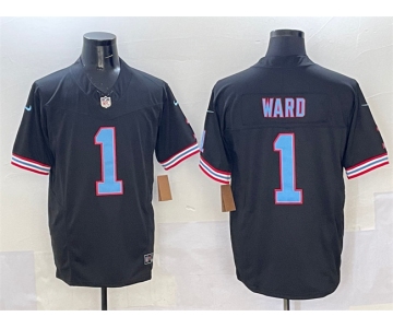 Men's Tennessee Titans #1 Cameron Ward Black 2025 Draft F.U.S.E. Vapor Limited Football Stitched Jersey