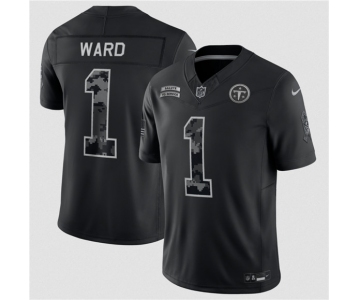 Men's Tennessee Titans #1 Cameron Ward Black F.U.S.E. 2026 Salute to Service Limited Football Stitched Jersey