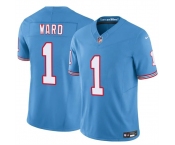 Men's Tennessee Titans #1 Cameron Ward Blue 2025 Draft F.U.S.E. Throwback Vapor Limited Football Stitched Jersey