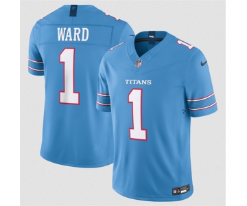 Men's Tennessee Titans #1 Cameron Ward Light Blue 2026 F.U.S.E. Vapor Limited Stitched Football Jersey