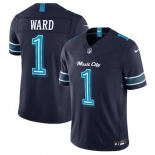 Men's Tennessee Titans #1 Cameron Ward Navy 2026 F.U.S.E. 'Music City' Rivalries Collection Limited Football Stitched Jersey Men's Tennessee Titans #1 Cameron Ward Navy 2026 F.U.S.E. 'Music City' Rivalries Collection Limited Football Stitched Jersey