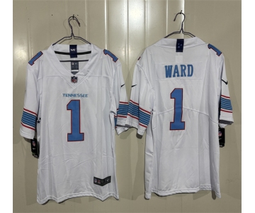 Men's Tennessee Titans #1 Cameron Ward White 2026 F.U.S.E. Vapor Limited Football Stitched Jersey