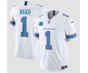 Men's Tennessee Titans #1 Cameron Ward White 2026 With 2-Star C Patch F.U.S.E. Vapor Limited Football Stitched Jersey Men's Tennessee Titans #1 Cameron Ward White 2026 With 2-Star C Patch F.U.S.E. Vapor Limited Football Stitched Jersey