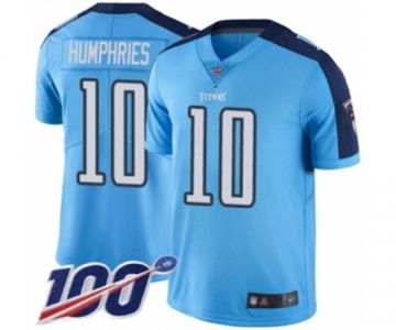 Men's Tennessee Titans #10 Adam Humphries Limited Light Blue Rush Vapor Untouchable 100th Season Football Jersey