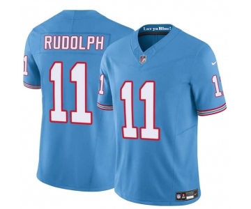 Men's Tennessee Titans #11 Mason Rudolph Blue 2024 F.U.S.E. Throwback Vapor Limited Football Stitched Jersey