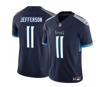 Men's Tennessee Titans #11 Van Jefferson Navy 2025 F.U.S.E. Vapor Limited Football Stitched Jersey