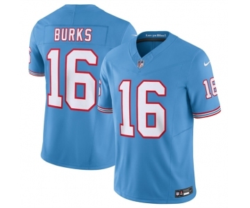 Men's Tennessee Titans #16 Treylon Burks Light Blue 2023 F.U.S.E. Vapor Limited Throwback Stitched Football Jersey