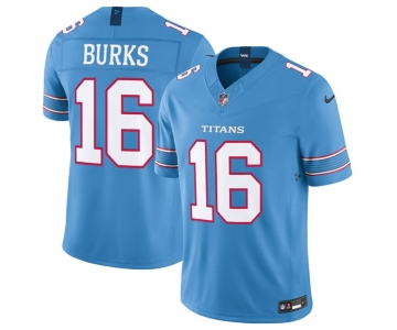 Men's Tennessee Titans #16 Treylon Burks Light Blue 2026 F.U.S.E. Vapor Limited Stitched Football Jersey