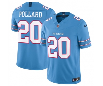 Men's Tennessee Titans #20 Tony Pollard Light Blue 2026 F.U.S.E. Vapor Limited Stitched Football Jersey