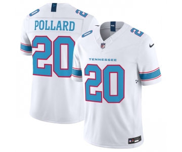 Men's Tennessee Titans #20 Tony Pollard White 2026 F.U.S.E. Vapor Limited Stitched Football Jersey