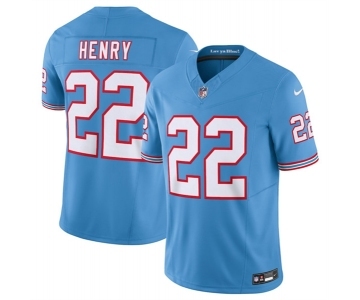 Men's Tennessee Titans #22 Derrick Henry Light Blue 2023 F.U.S.E. Vapor Limited Throwback Stitched Football Jersey
