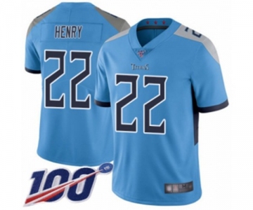 Men's Tennessee Titans #22 Derrick Henry Light Blue Alternate Vapor Untouchable Limited Player 100th Season Football Jersey