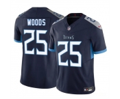 Men's Tennessee Titans #25 Xavier Woods Navy 2025 F.U.S.E. Vapor Limited Football Stitched Jersey
