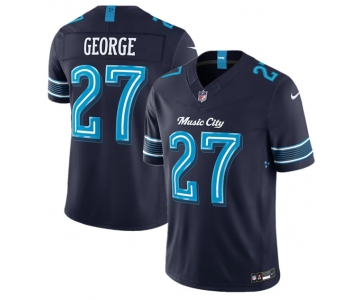 Men's Tennessee Titans #27 Eddie George Navy 2026 F.U.S.E. 'Music City' Rivalries Collection Limited Football Stitched Jersey