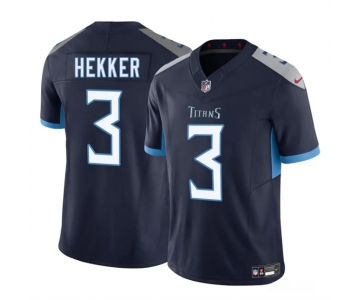 Men's Tennessee Titans #3 Johnny Hekker Navy 2025 F.U.S.E. Vapor Limited Football Stitched Jersey