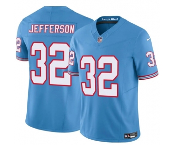 Men's Tennessee Titans #32 Jermar Jefferson Blue 2025 F.U.S.E. Throwback Vapor Limited Football Stitched Jersey