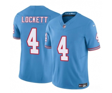 Men's Tennessee Titans #4 Tyler Lockett Blue 2025 F.U.S.E. Throwback Vapor Limited Football Stitched Jersey