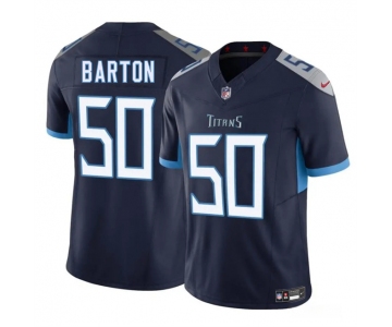 Men's Tennessee Titans #50 Cody Barton Navy 2025 F.U.S.E. Vapor Limited Football Stitched Jersey