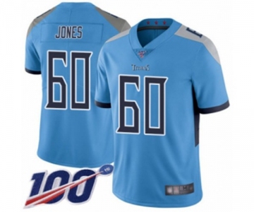 Men's Tennessee Titans #60 Ben Jones Light Blue Alternate Vapor Untouchable Limited Player 100th Season Football Jersey