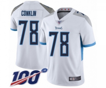 Men's Tennessee Titans #78 Jack Conklin White Vapor Untouchable Limited Player 100th Season Football Jersey
