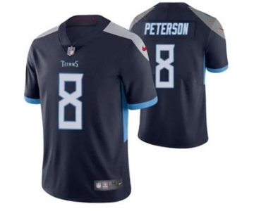 Men's Tennessee Titans #8 Adrian Peterson Navy Vapor Untouchable Stitched Football Jersey