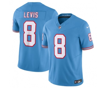 Men's Tennessee Titans #8 Will Levis Light Blue 2023 F.U.S.E. Vapor Limited Throwback Stitched Jersey