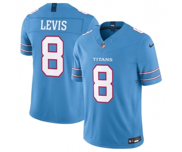 Men's Tennessee Titans #8 Will Levis Light Blue 2026 F.U.S.E. Vapor Limited Stitched Football Jersey