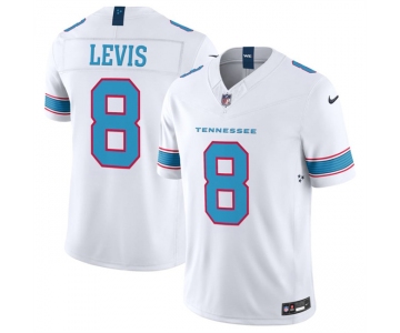 Men's Tennessee Titans #8 Will Levis White 2026 F.U.S.E. Vapor Limited Stitched Football Jersey