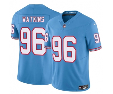 Men's Tennessee Titans #96 Carlos Watkins Blue 2025 F.U.S.E. Throwback Vapor Limited Football Stitched