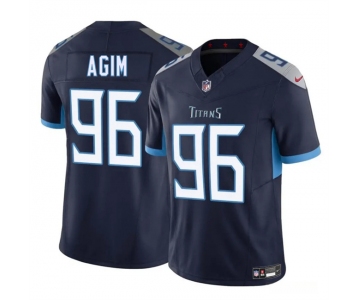 Men's Tennessee Titans #96 McTelvin Agim Navy 2025 F.U.S.E. Vapor Limited Football Stitched Jersey