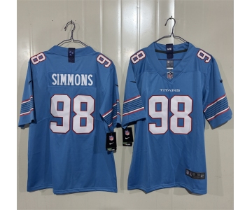 Men's Tennessee Titans #98 Jeffery Simmons Light Blue 2026 F.U.S.E. Vapor Limited Football Stitched Jersey