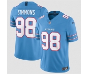Men's Tennessee Titans #98 Jeffery Simmons Light Blue 2026 F.U.S.E. Vapor Limited Stitched Football Jersey