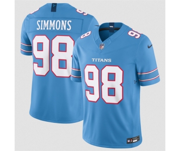 Men's Tennessee Titans #98 Jeffery Simmons Light Blue 2026 F.U.S.E. Vapor Limited Stitched Football Jersey