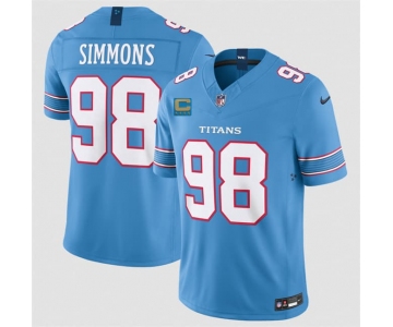 Men's Tennessee Titans #98 Jeffery Simmons Light Blue 2026 With 4-Star C Patch F.U.S.E. Vapor Limited Football Stitched Jersey