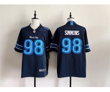 Men's Tennessee Titans #98 Jeffery Simmons Navy 2026 'Music City' Rivalries Collection Limited Football Stitched Jersey