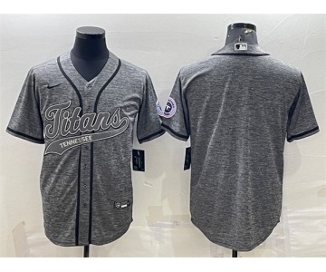 Men's Tennessee Titans Blank Gray With Patch Cool Base Stitched Baseball Jersey